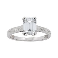 E Wolfe & Co GIA Certified 1.23 Carats HVS1 Emerald-cut Diamond Ring in Platinum