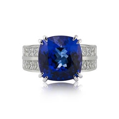 18ct White Gold 9 Carat Tanzanite and Diamond Cocktail Ring