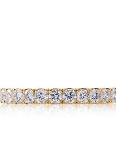 Anello dell'eternità con diamante in oro giallo da 18 carati fatto a mano