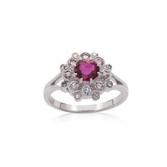 Handmade 18ct White Gold Ruby and Diamond Ring