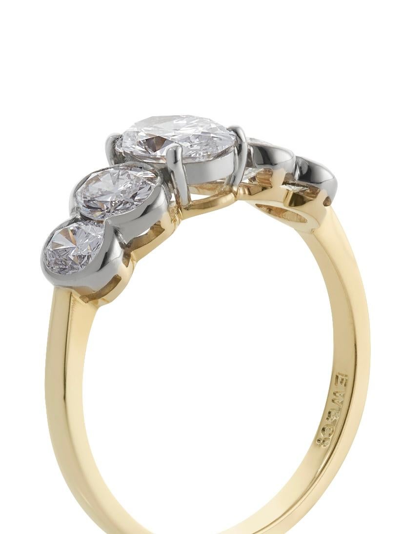 five stone oval diamond ring