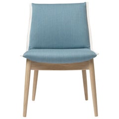 E004 Embrace Chair in Oak White Oil with Mood 3103 Fabric & White Edging by EOOS