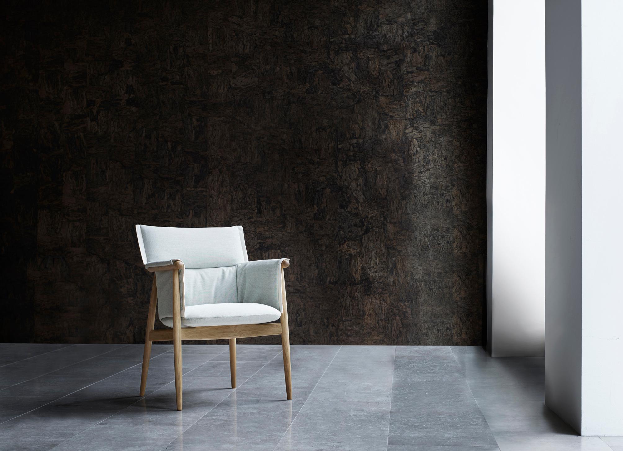 Contemporary E005 Embrace Dining Chair in Oak Soap with Natural Edging Strip by EOOS