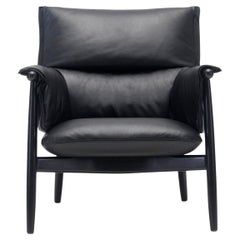 E015 Embrace Lounge Chair in Painted Black Oak with Thor 301 Leather by Eoos