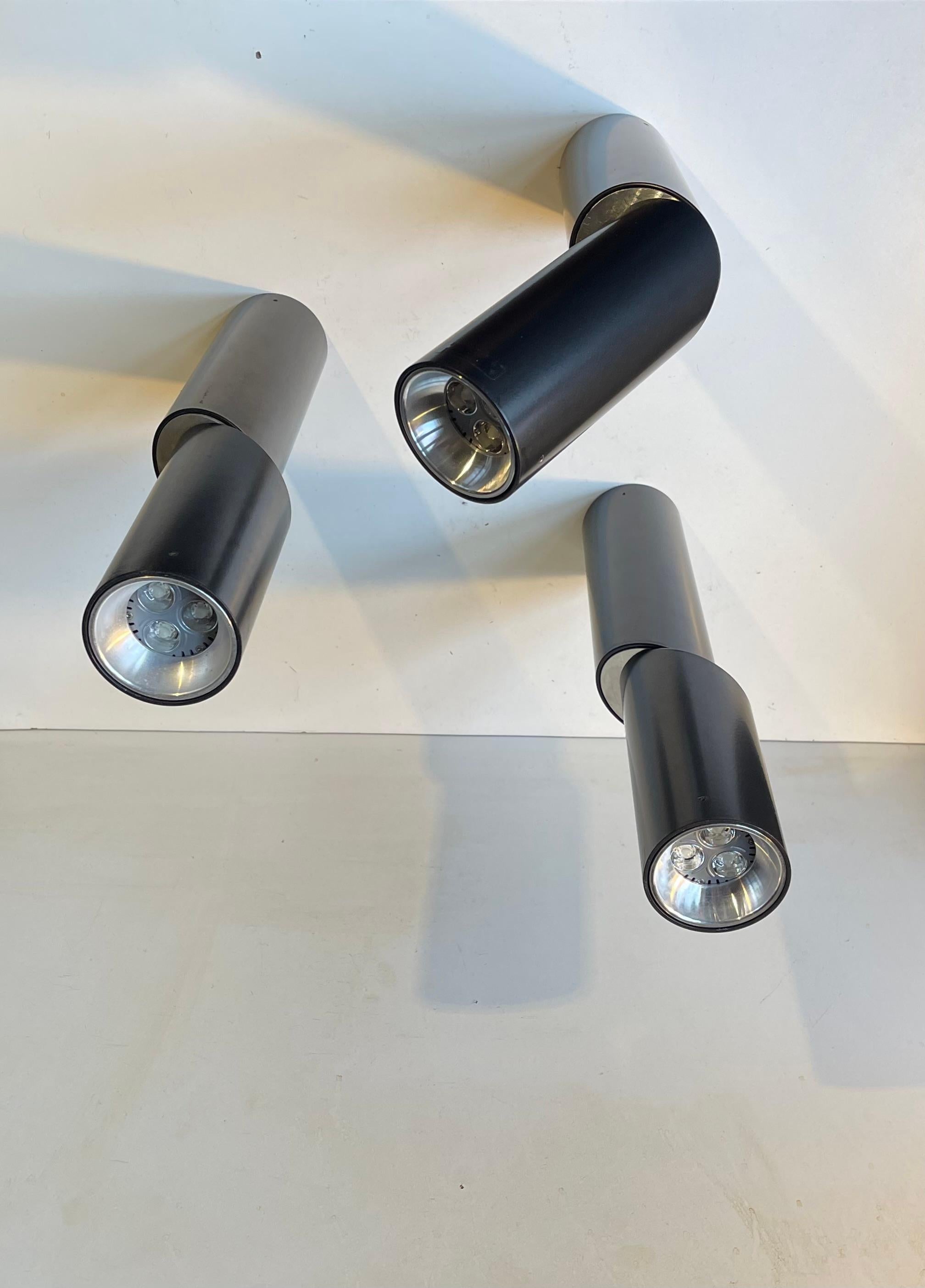 Aluminium E06 Plafonniers ou appliques noirs minimalistes par Habits Studio pour Luceplan Italie en vente