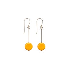 Vintage e1125 yellow circle drop earrings