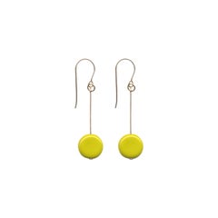 Vintage e1126 lime circle drop earrings