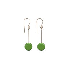 e1127 green circle drop earrings