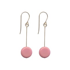 Vintage e1302 pink circle drop earrings