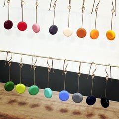 e1308 navy circle drop earrings