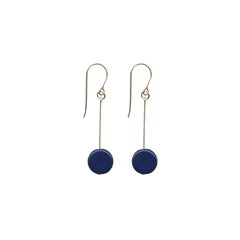e1308 navy circle drop earrings