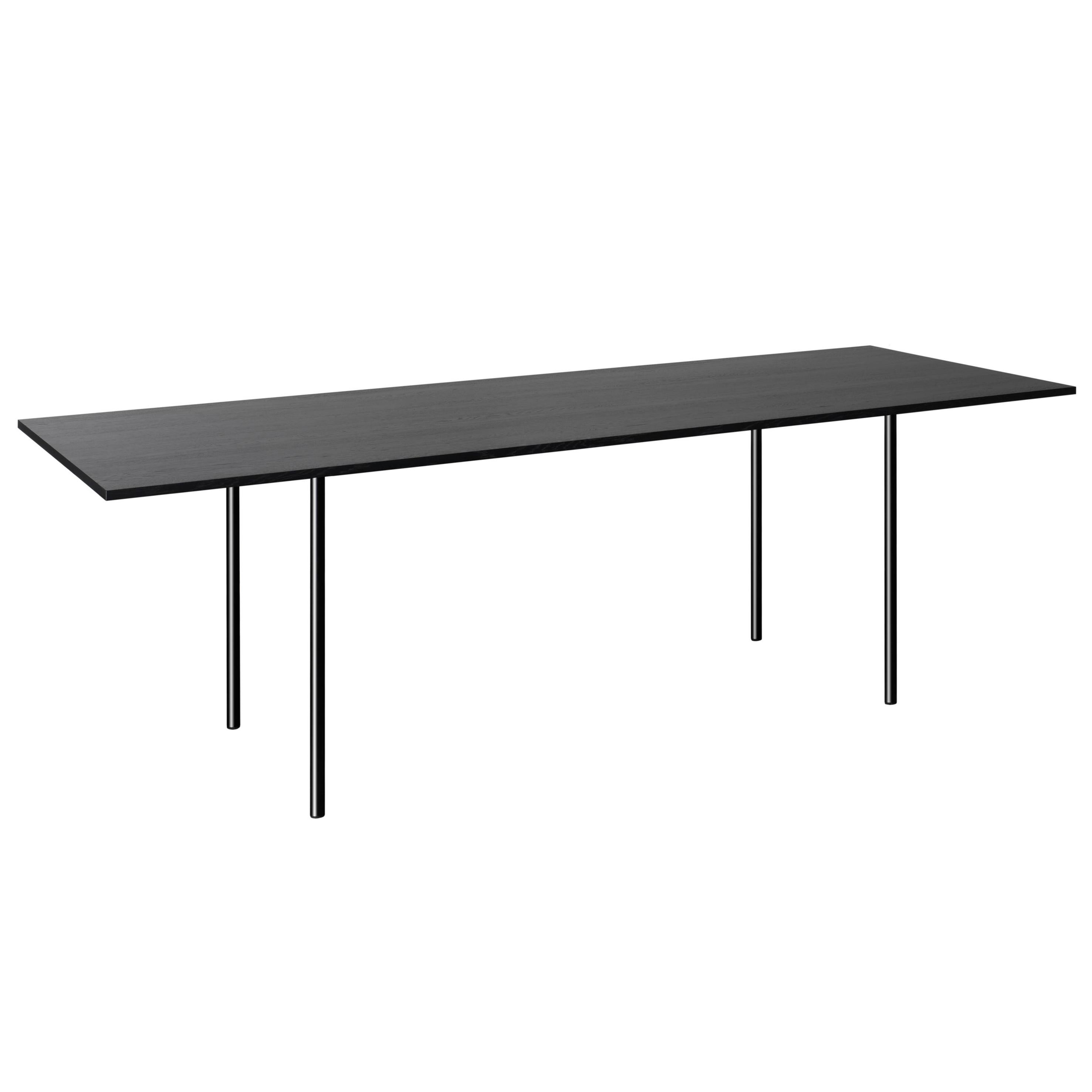 e15 Anton Table with Jet Black Steel Base by Philipp Mainzer