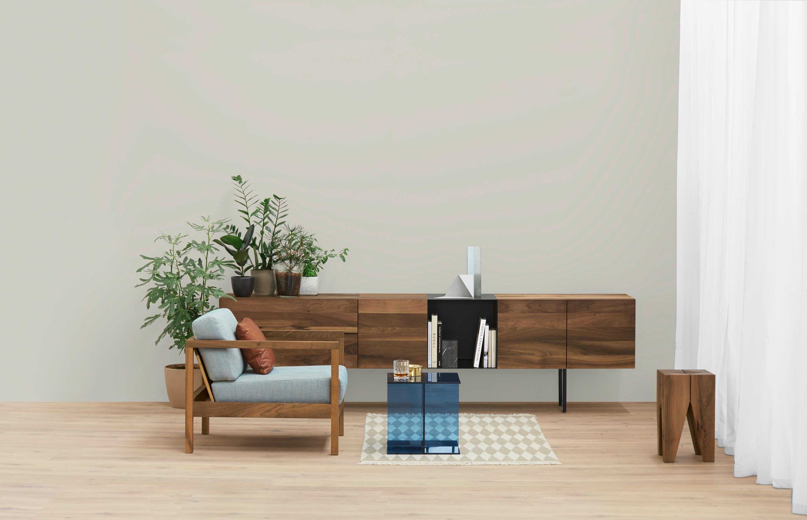 Moderno e15 Credenza Araq personalizzabile in acciaio inox di Philipp Mainzer in vendita