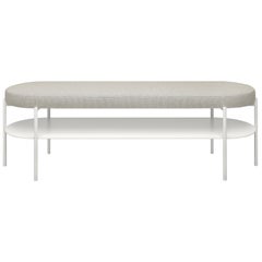 e15 ELBE III Bench with Signal White Base by Marguerre, Besau and Schöning