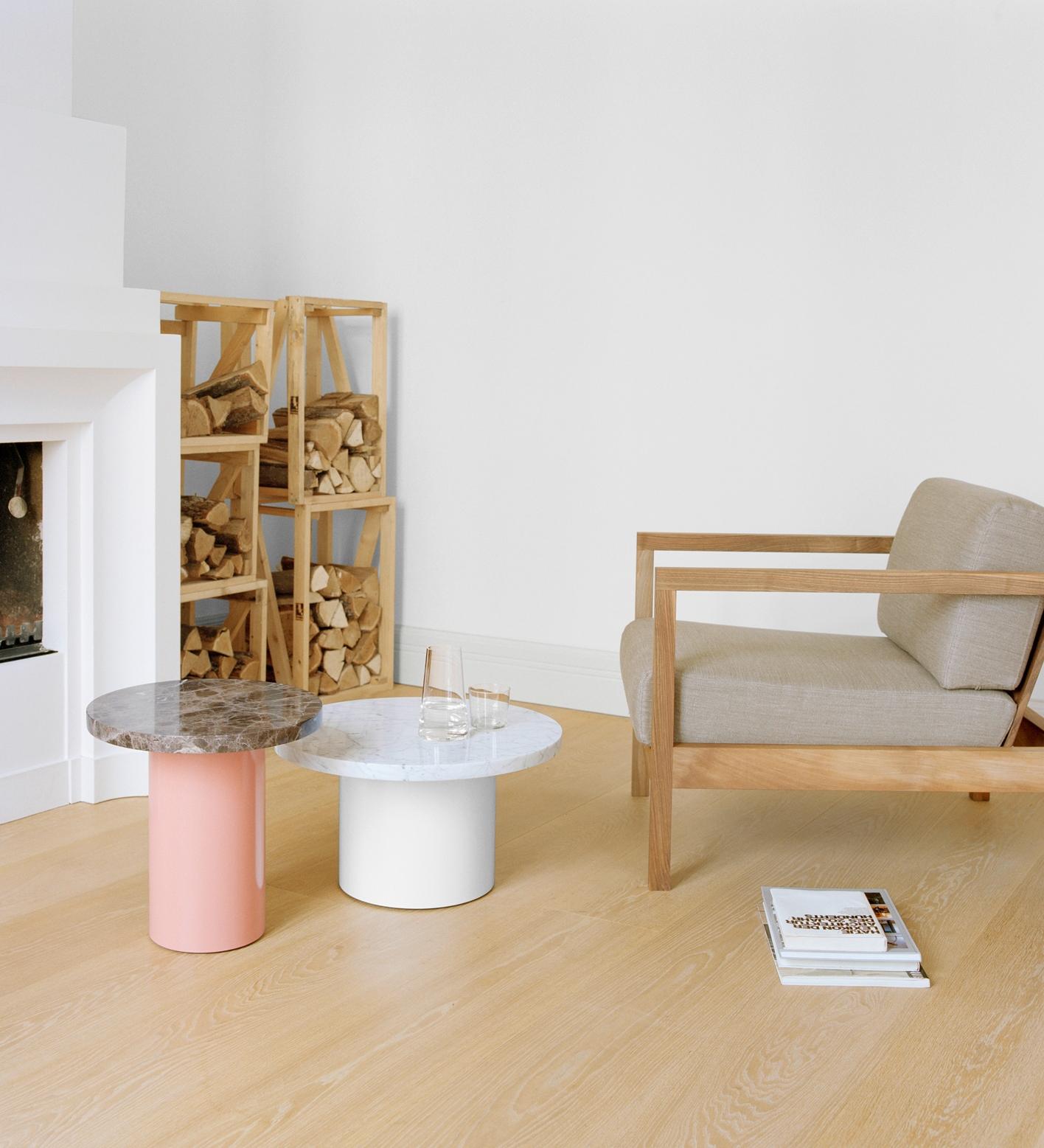 Modern e15 Enoki Side Table with White Base by Philipp Mainzer