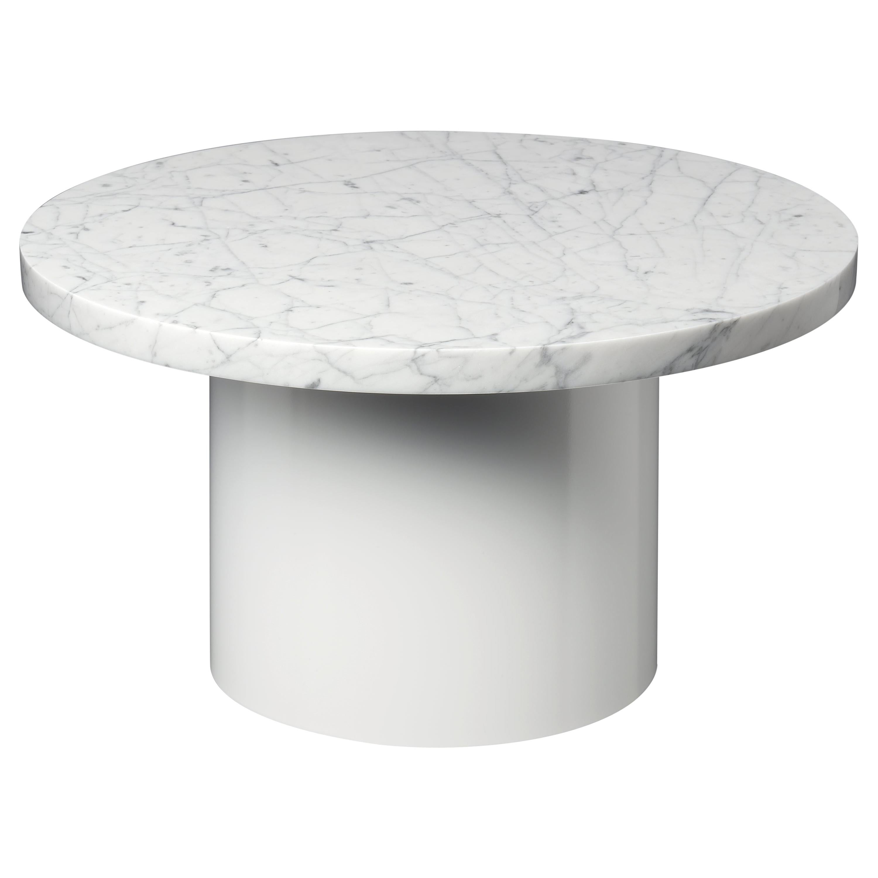 White (White Carrara) e15 Enoki Side Table with White Base by Philipp Mainzer