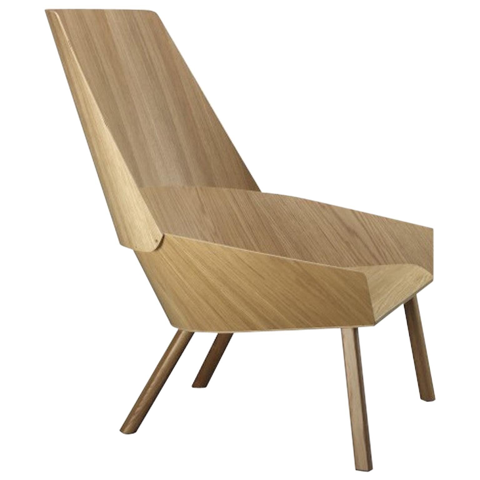 For Sale: Beige (Clear Lacquer) Customizable e15 Eugene Lounge Chair with Oak Base by Stefan Diez