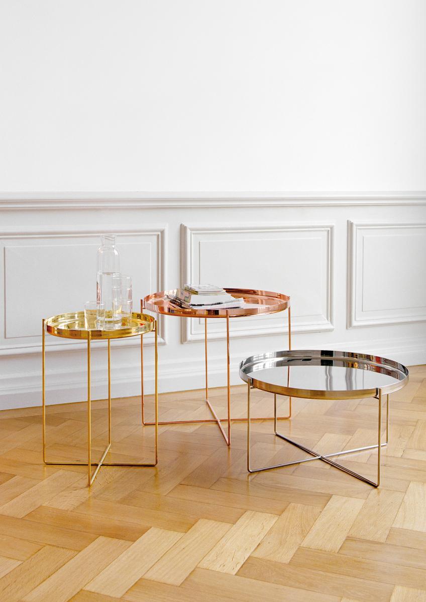 e15 Habibi Polished Brass Side Table designed by Philipp Mainzer For Sale 1