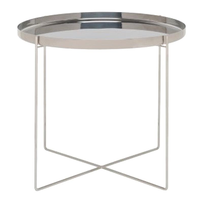 For Sale: Gray (Polished Stainless Steel) e15 Habibi Short Side Table by Philipp Mainzer