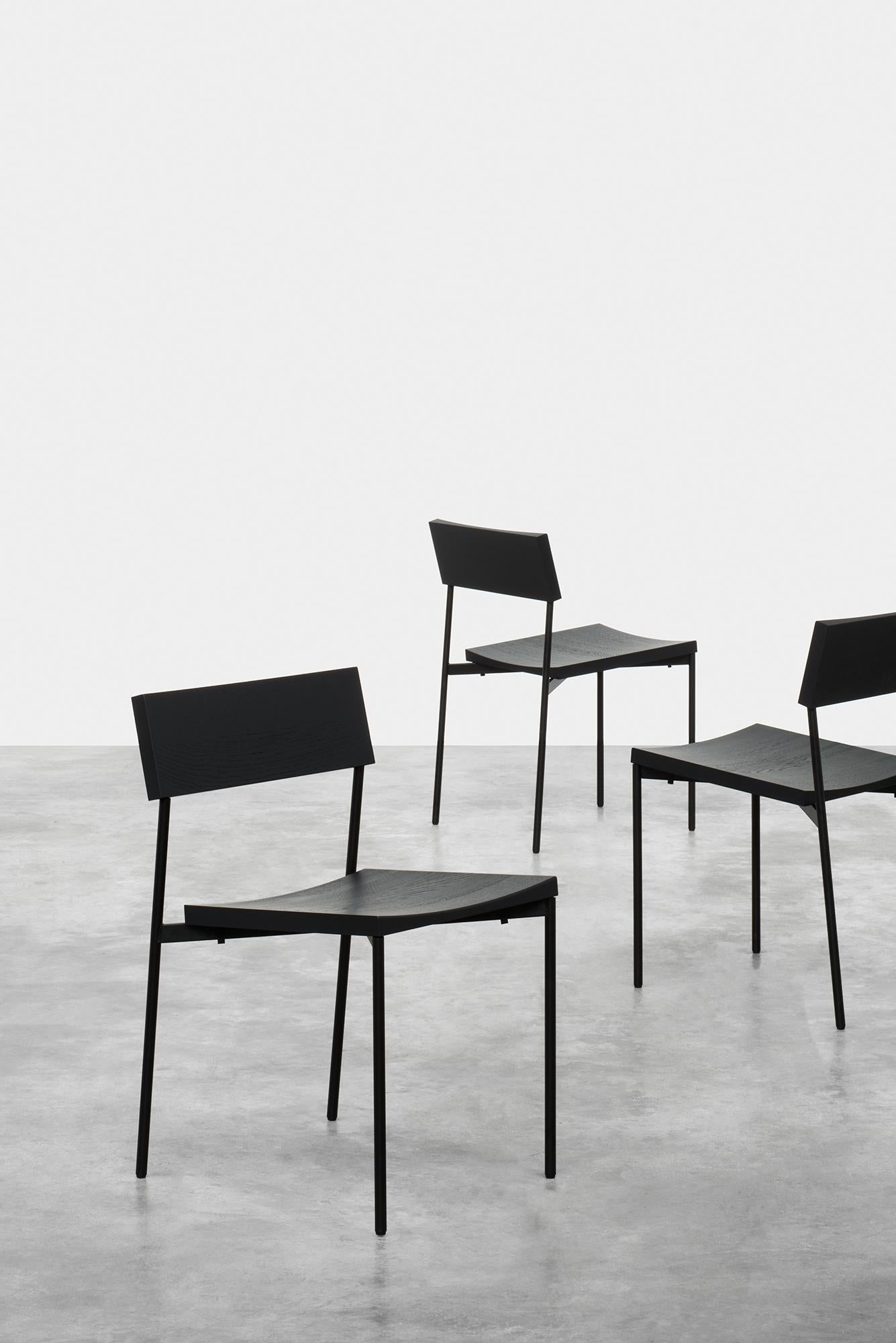 German e15 Henning Chair with Jet-Black Frame by Philipp Mainzer
