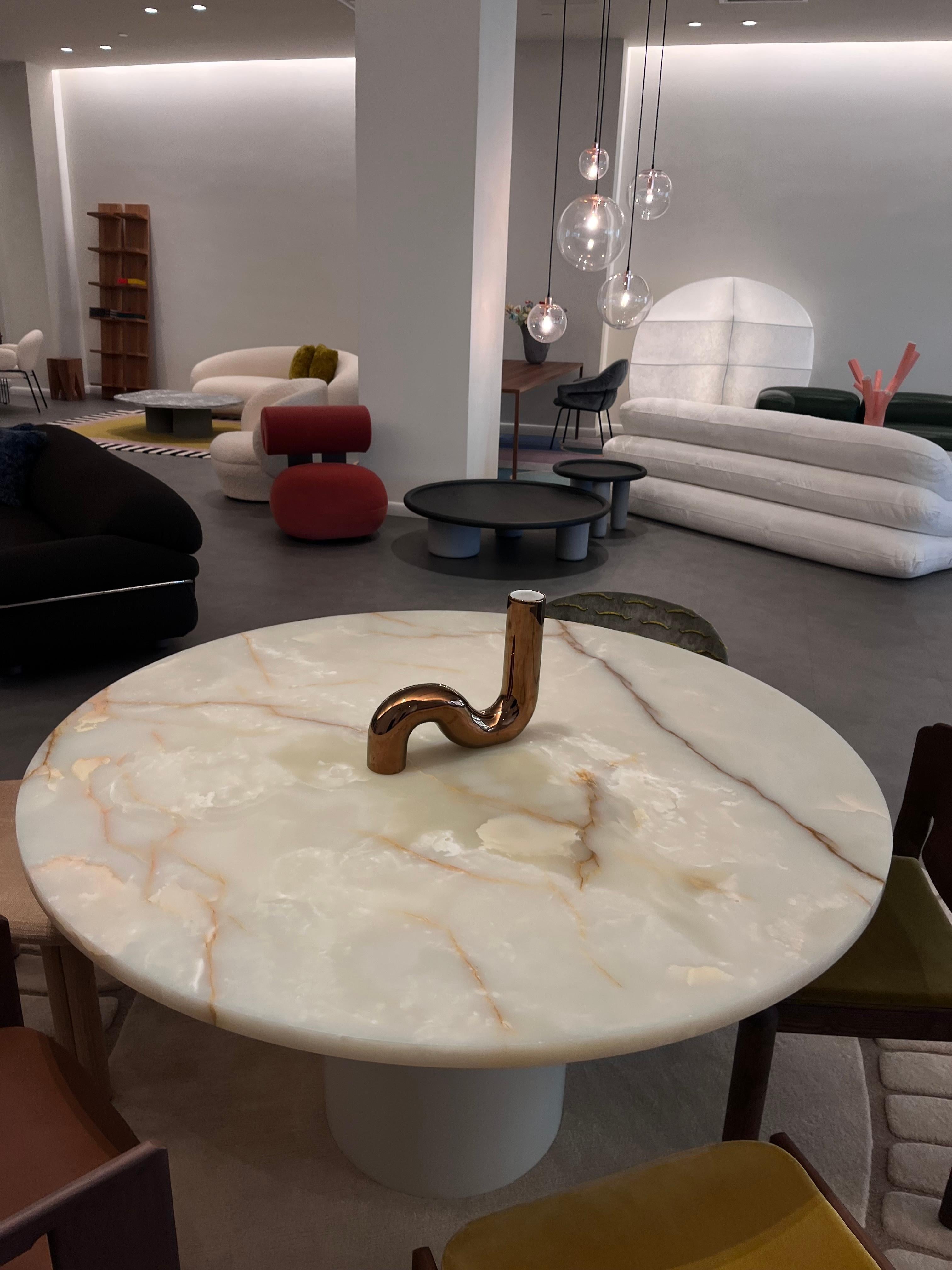 e15 Hiroki Onyx Verde Marble Dining Table by Philipp Mainzer in STOCK For Sale 2