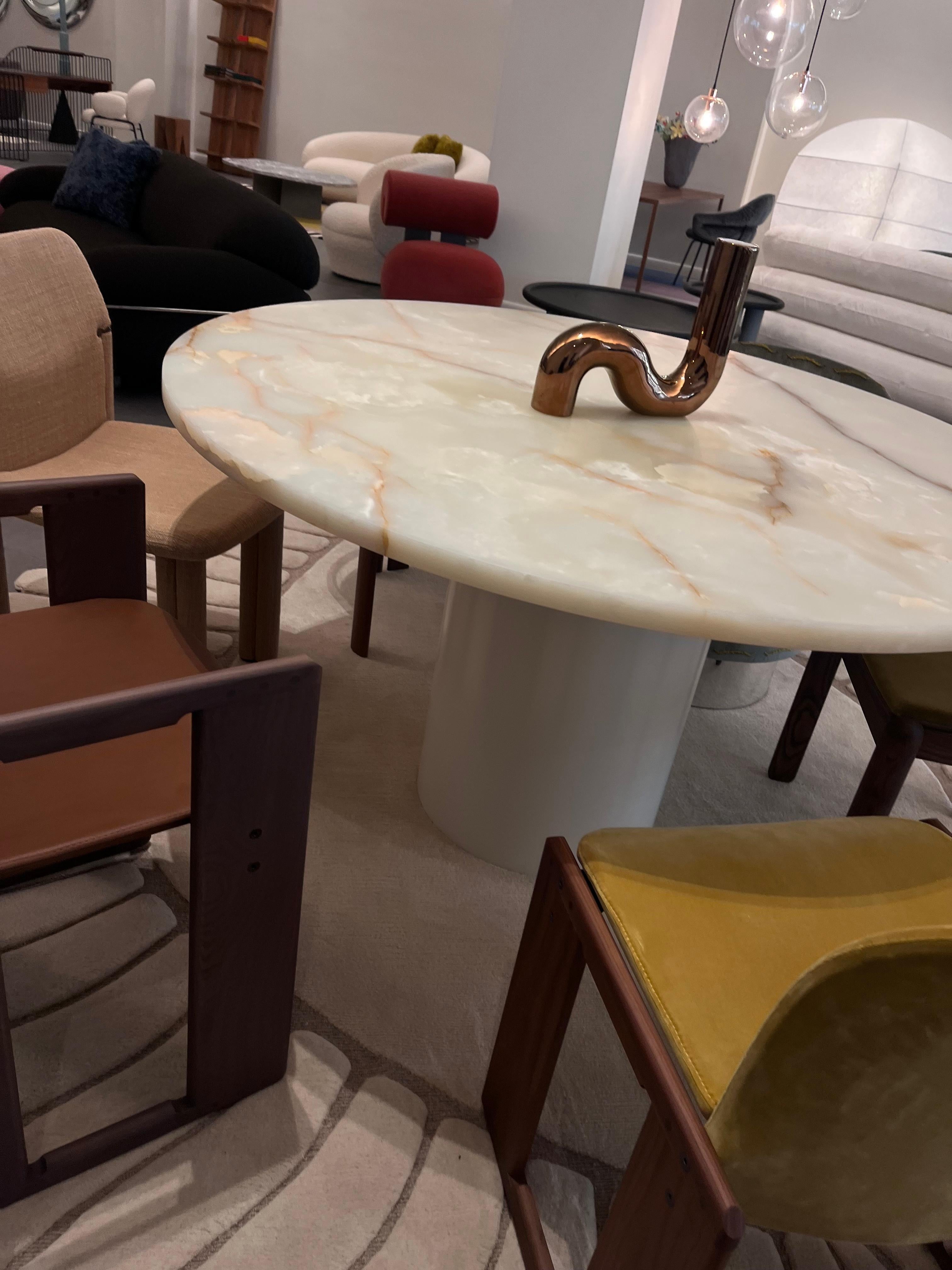 e15 Hiroki Onyx Verde Marble Dining Table by Philipp Mainzer in STOCK For Sale 3