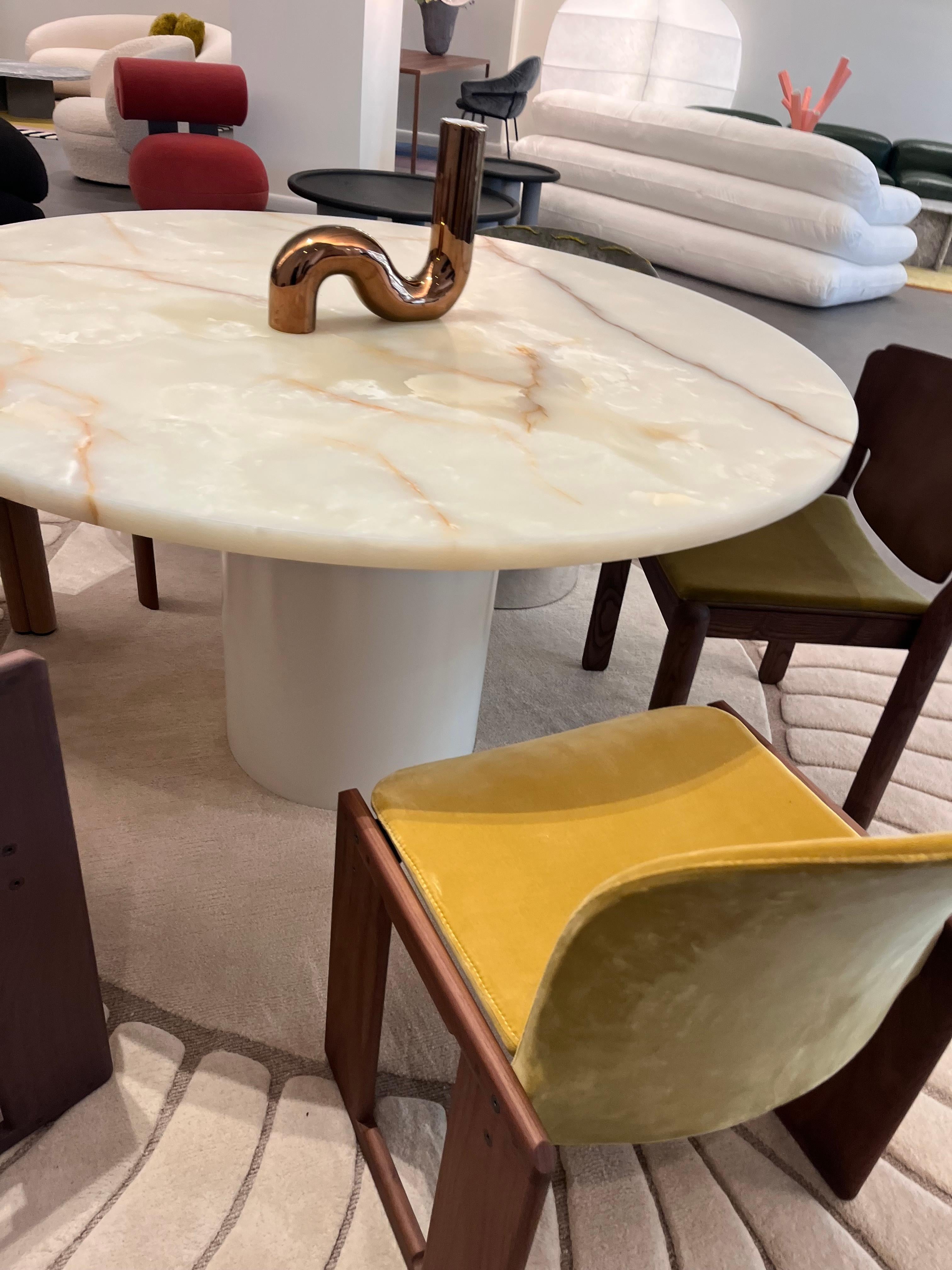 e15 Hiroki Onyx Verde Marble Dining Table by Philipp Mainzer in STOCK For Sale 4