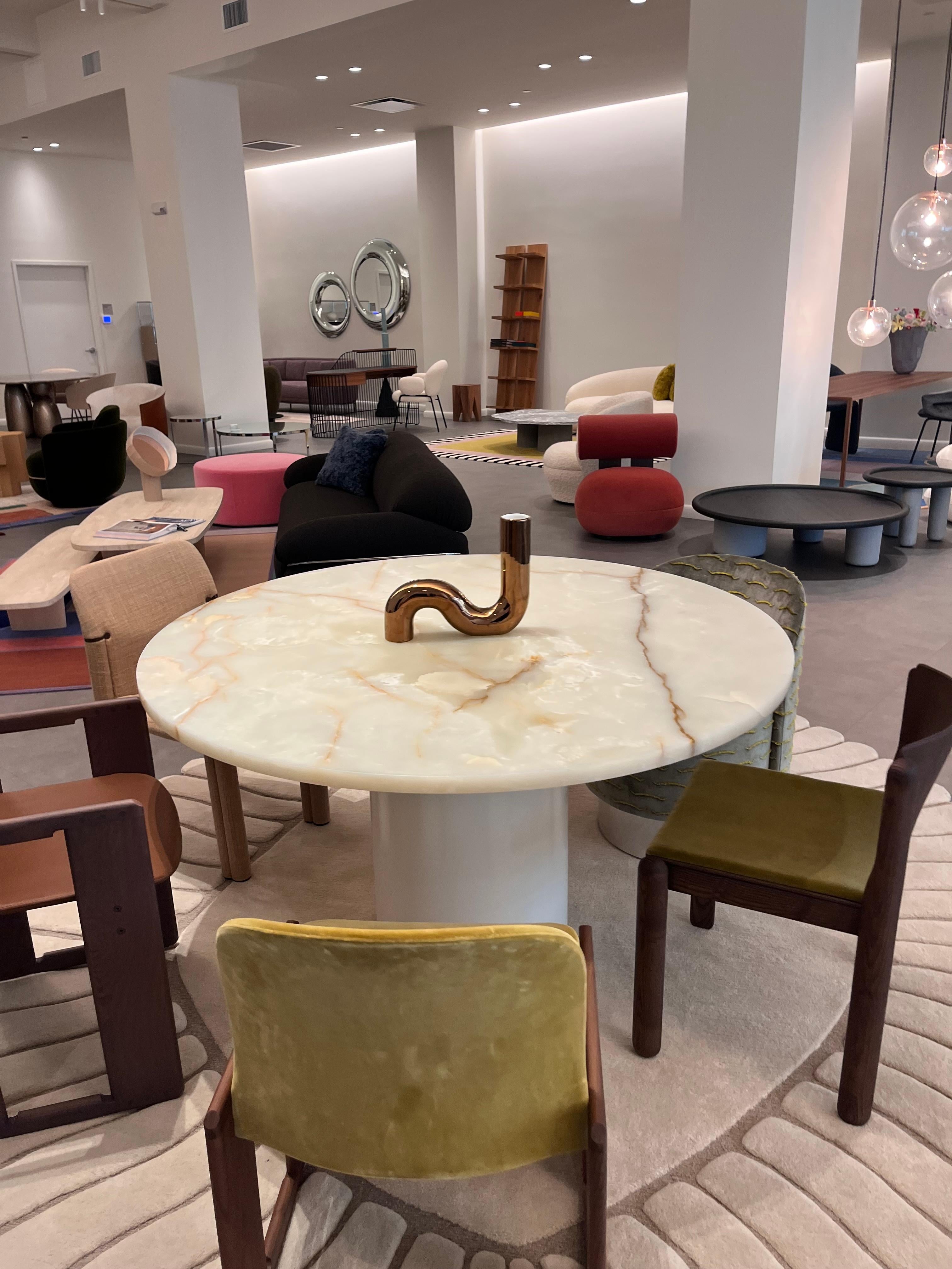 e15 Hiroki Onyx Verde Marble Dining Table by Philipp Mainzer in STOCK For Sale 6