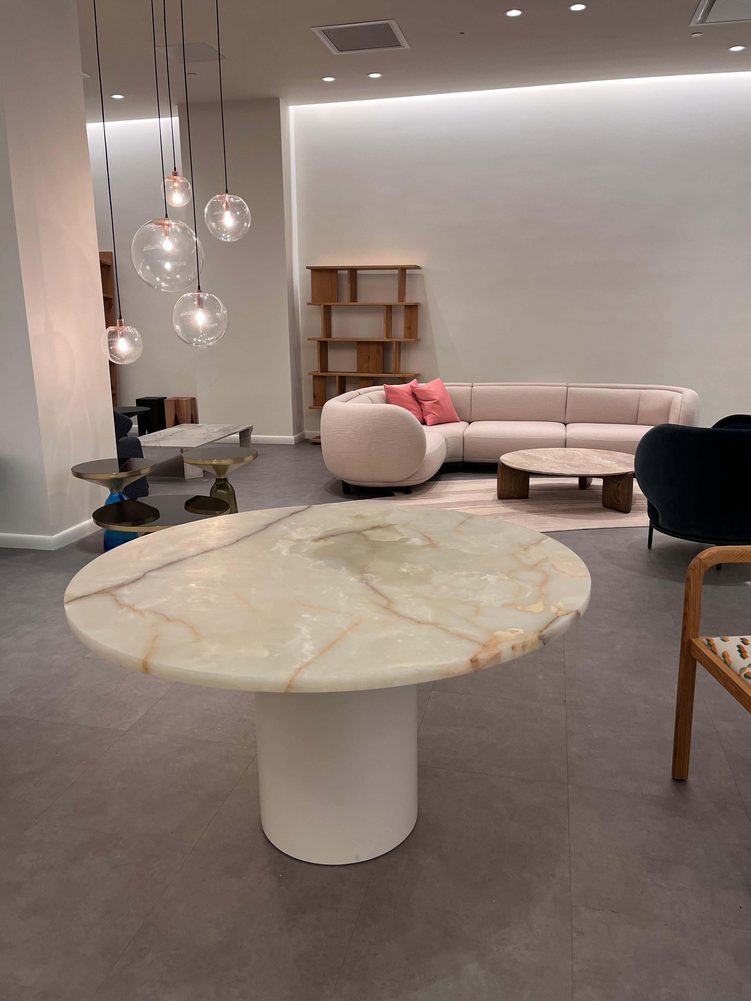 European e15 Hiroki Onyx Verde Marble Dining Table by Philipp Mainzer in STOCK For Sale