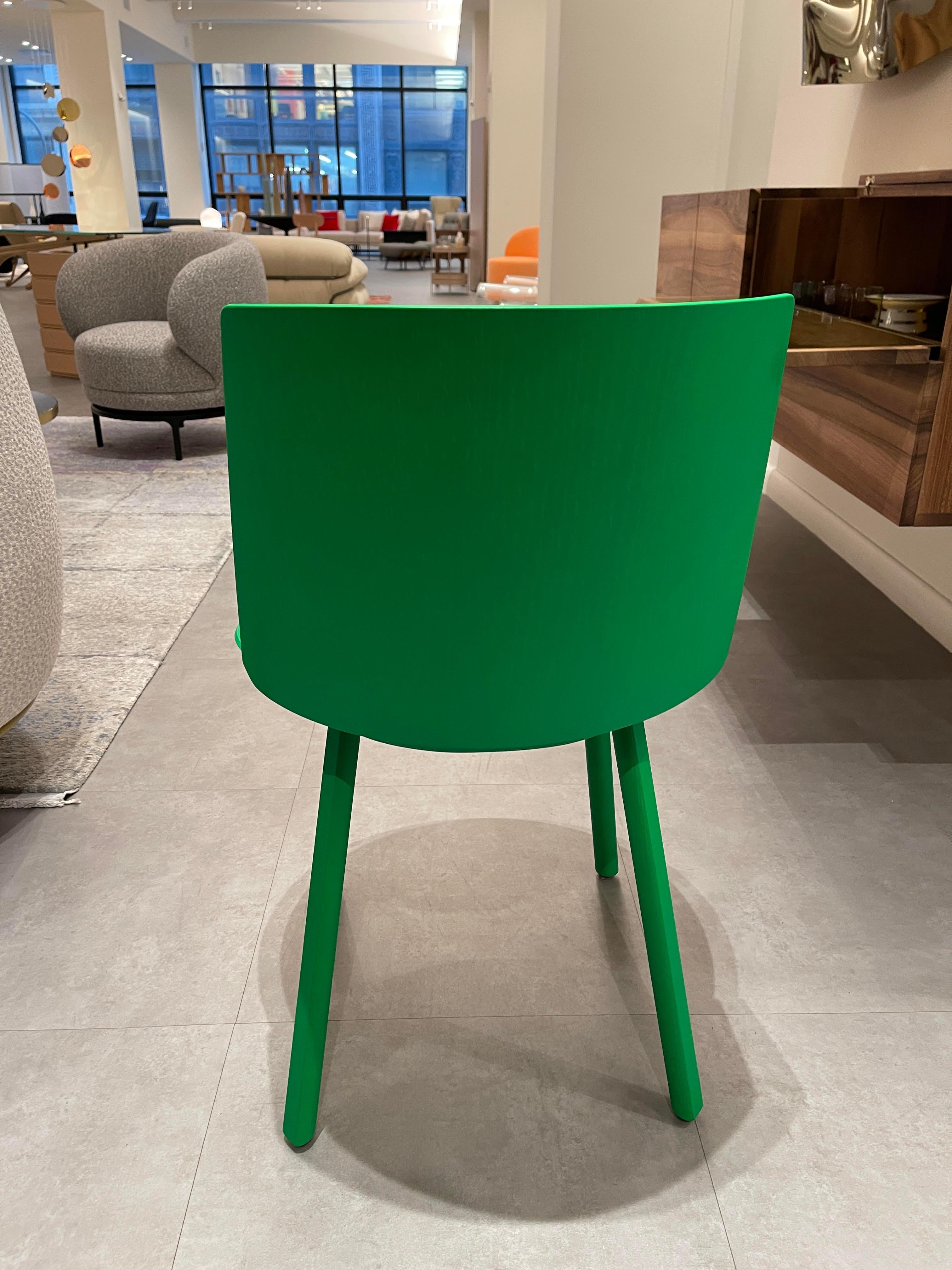 German e15 Houdini Green Side Chair by Stefan Diez in Stock For Sale