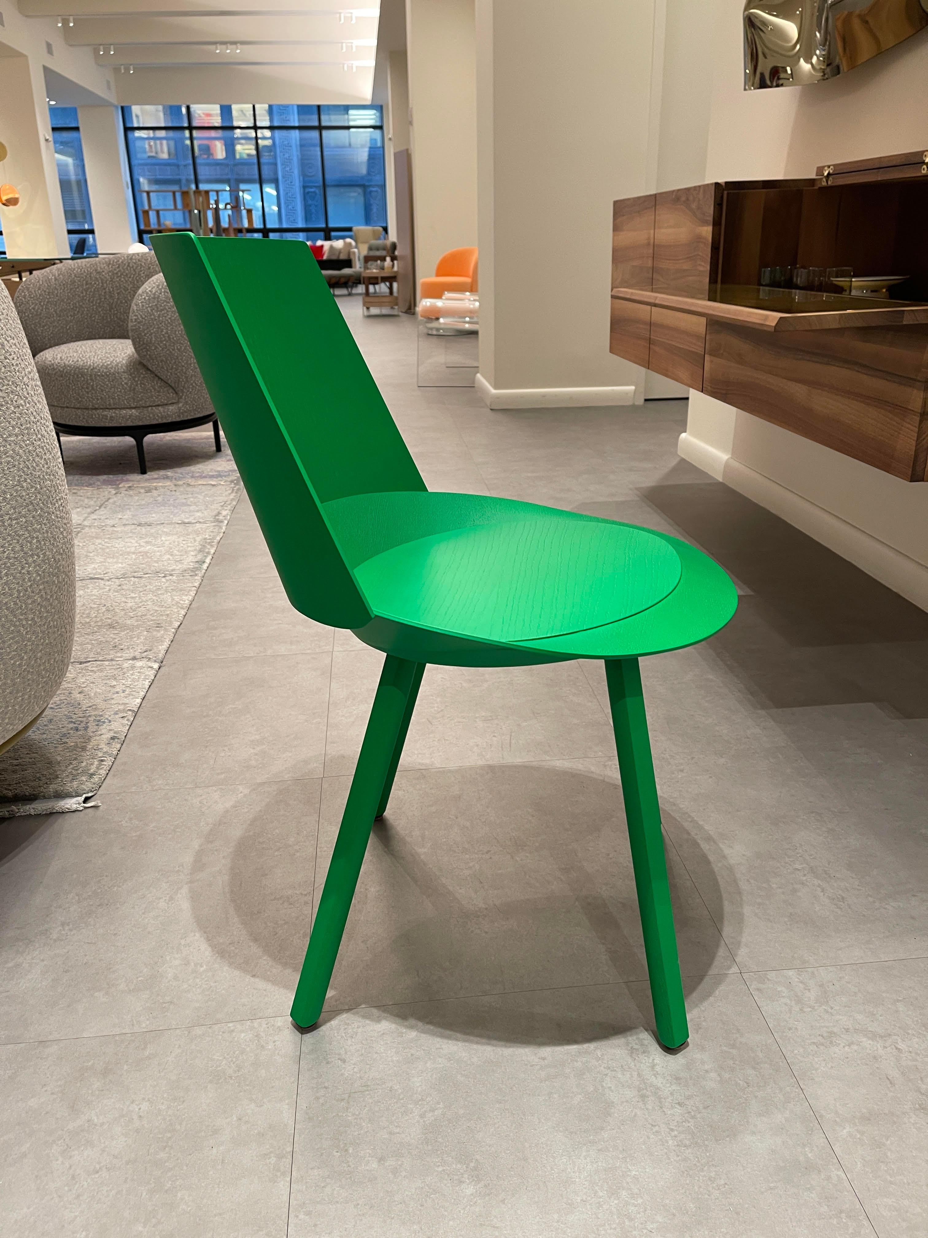 e15 Houdini Green Side Chair by Stefan Diez in Stock In Excellent Condition For Sale In New York, NY