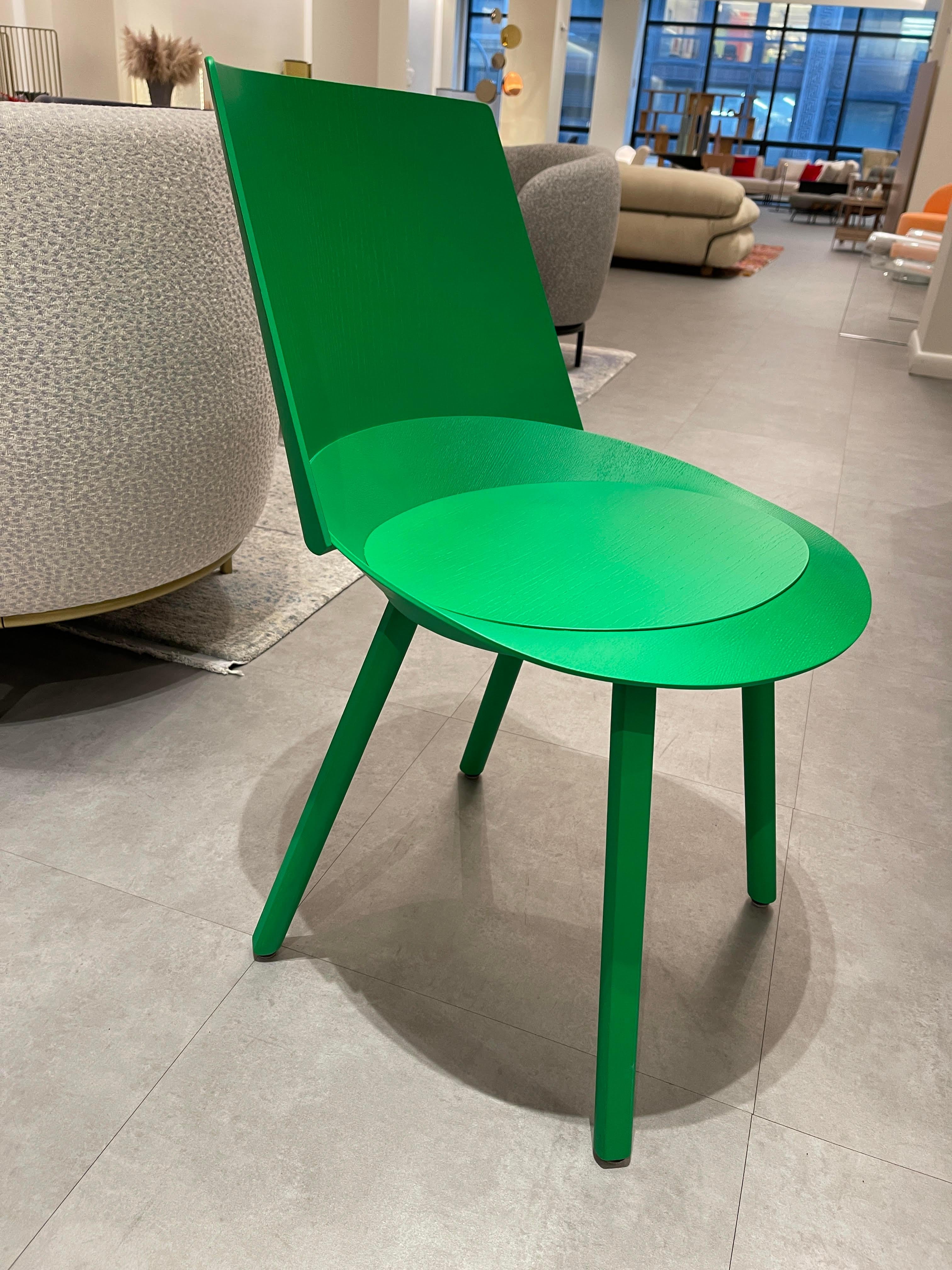 Contemporary e15 Houdini Green Side Chair by Stefan Diez in Stock For Sale