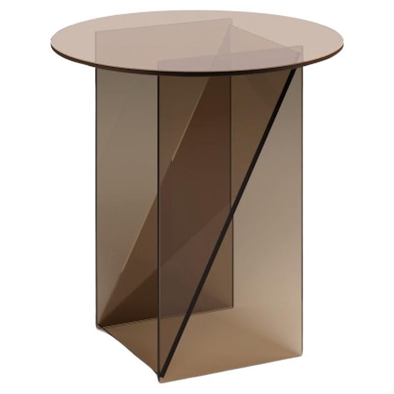 e15 Kaisa Brown Glass Side table by  Annabelle Klute in Stock