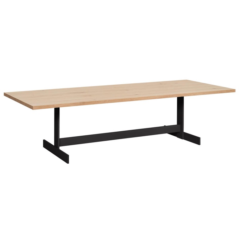 For Sale: Brown (Waxed White Oak) e15 Kazimir Table with Jet Black Base by Philipp Mainzer