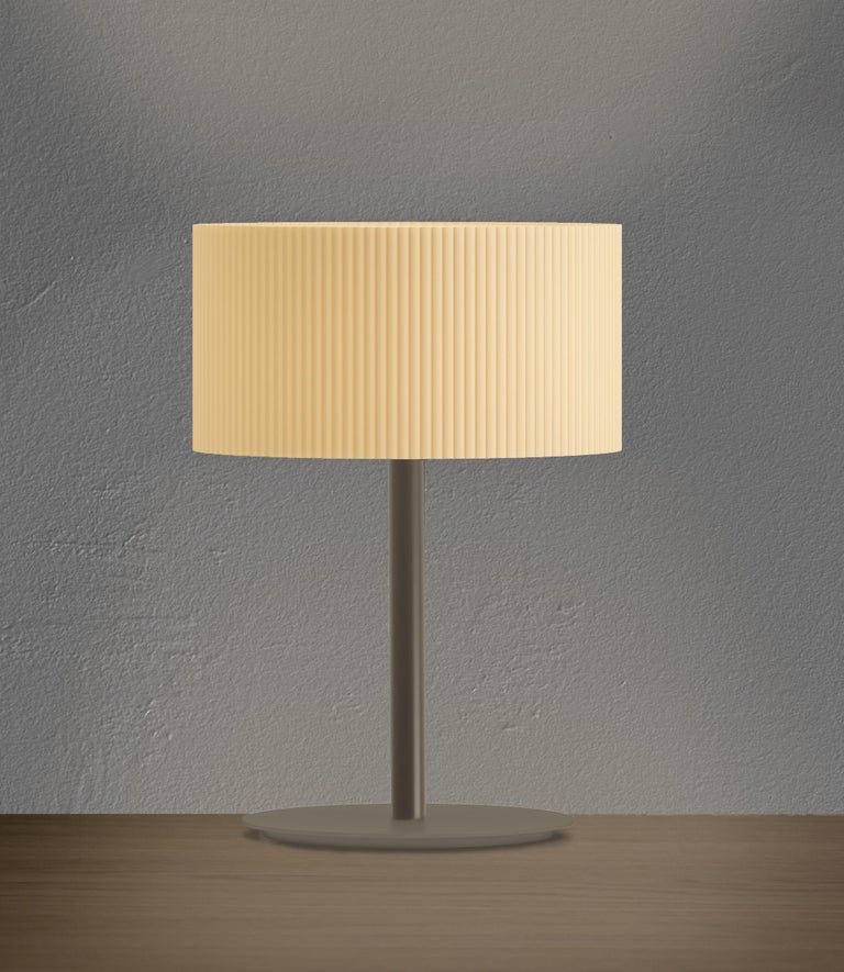 Italian E15 Pleated Table Lamp Exclusive Handmade in Italy For Sale