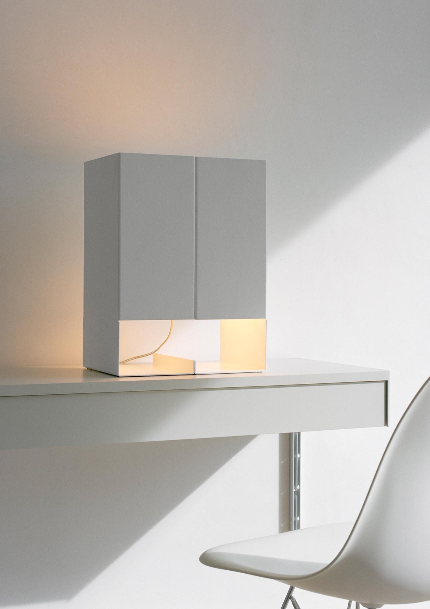 German e15 Seam Two Table Light in White by Mark Holmes