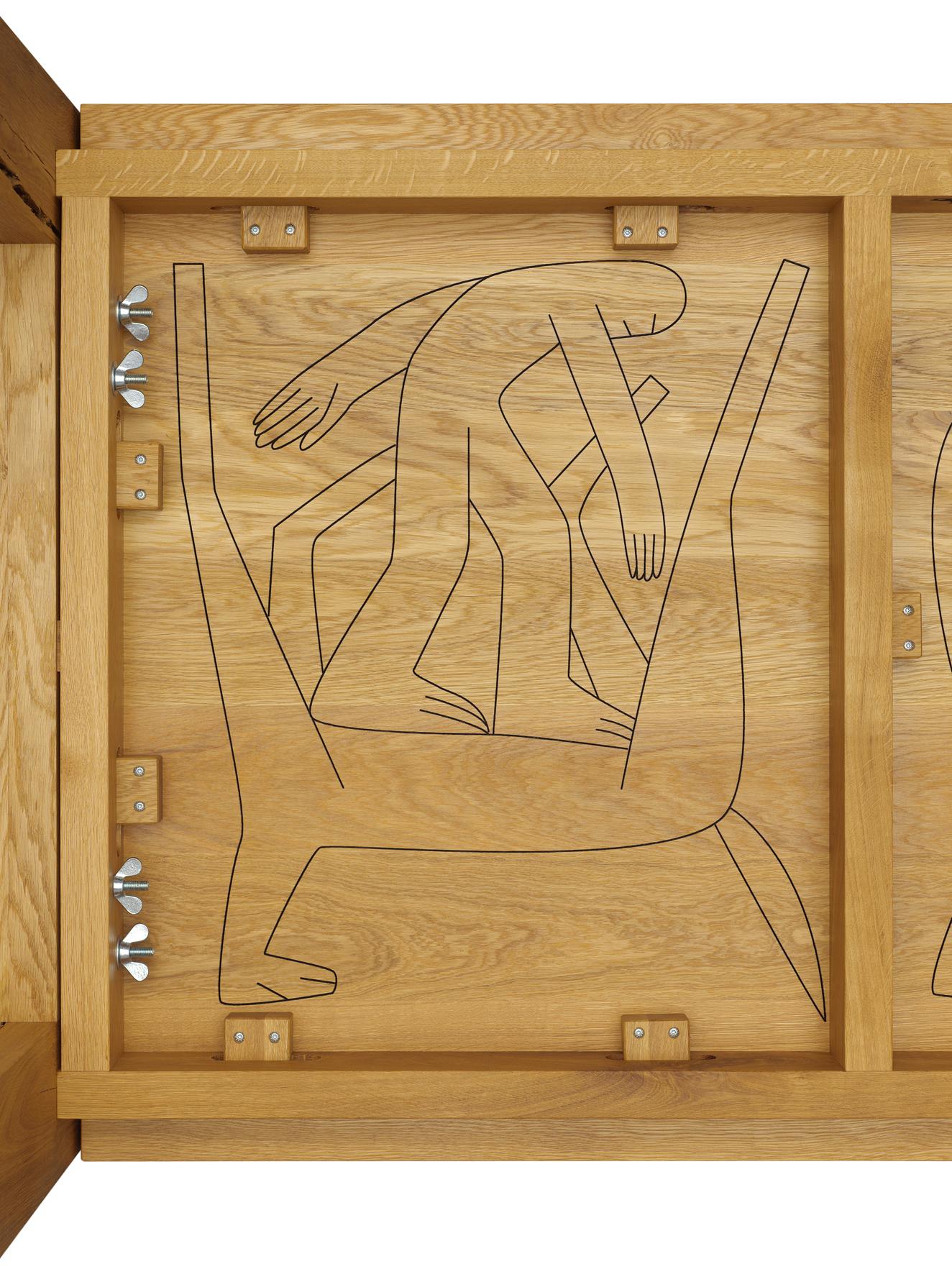 Oak e15 LIMITED EDITION Selected Bigfoot Anniversary Table by Geoff McFetridge For Sale