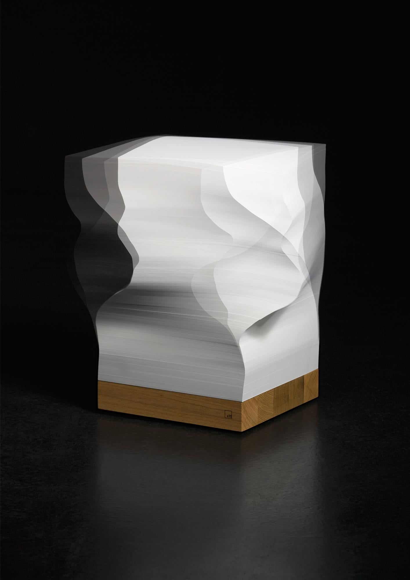 e15 Cube Munken en papier et chêne sélectionné par Philipp Mainzer &amp;amp; Juno Neuf - En vente à New York, NY