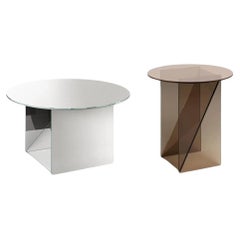 e15 Set of Two Kaisa Glass Side tables by  Annabelle Klute in Stock