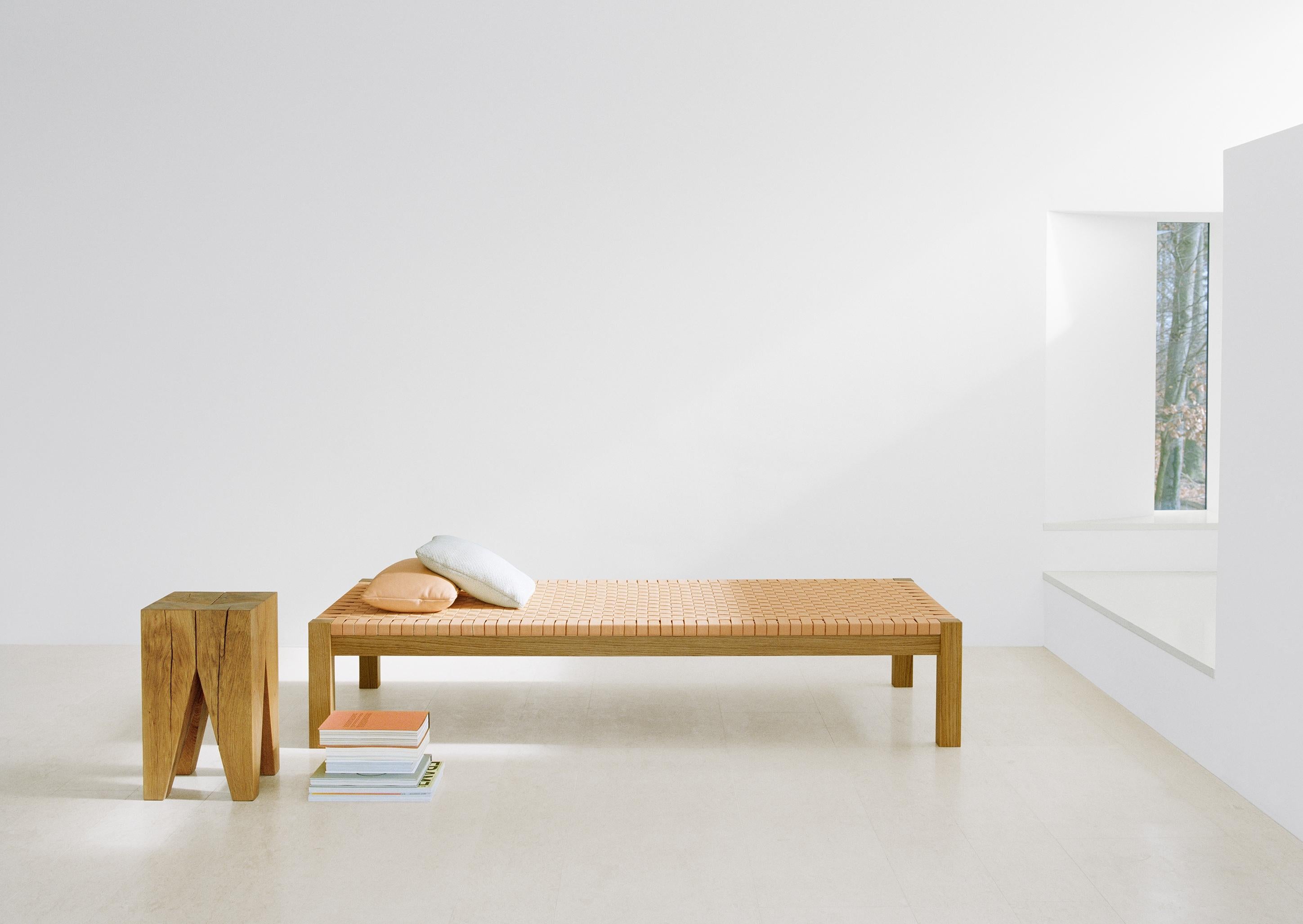 Textile e15 Theban Daybed with Oak Waxed Base by Ferdinand Kramer For Sale