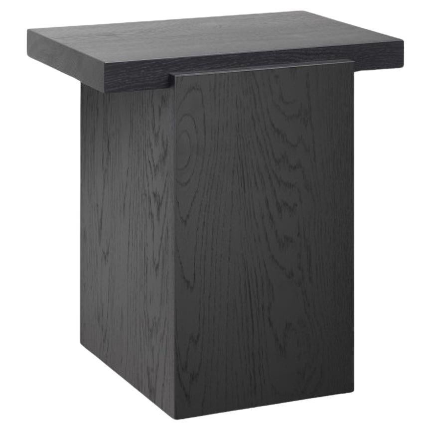 e15 Tore Jet Black European Oak Side Table by David Thulstrup in Stock