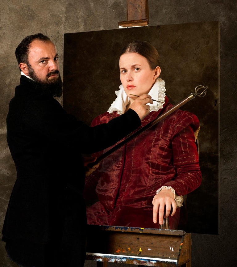 E2 - Kleinveld & Julien Portrait Photograph - Ode to Anguissola's Portrait of Bernardino Campi Painting Sofonisba Anguissola