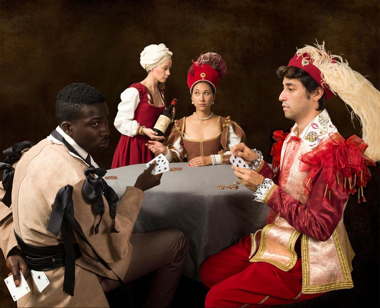 E2 - Kleinveld & Julien Portrait Photograph - Ode to de la Tour's The Cheat with the Ace of Clubs