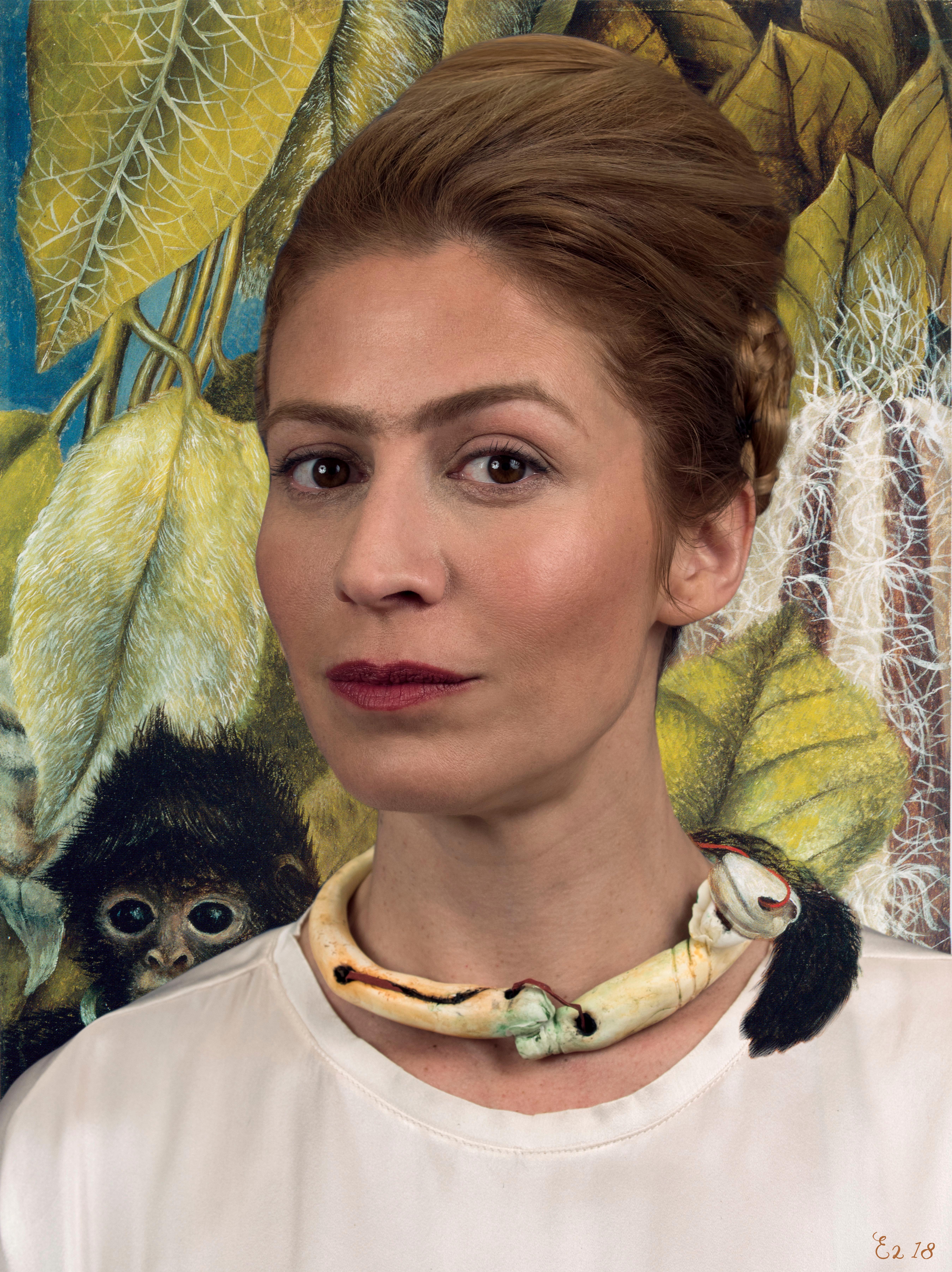 E2 - Kleinveld & Julien Portrait Photograph - Ode to Frida Kahlo's Self-Portrait with Monkey