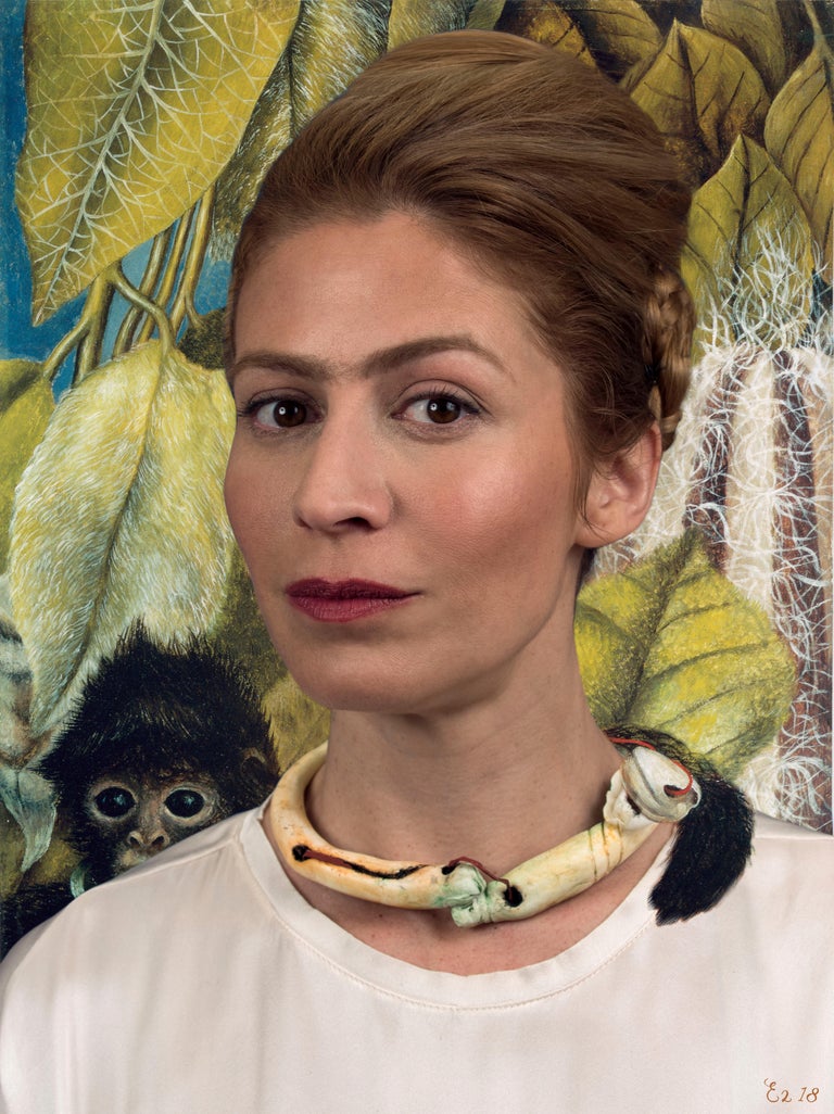 Autorretrato De Frida Kahlo Con Mono Enmarcado De Laminas Laminas