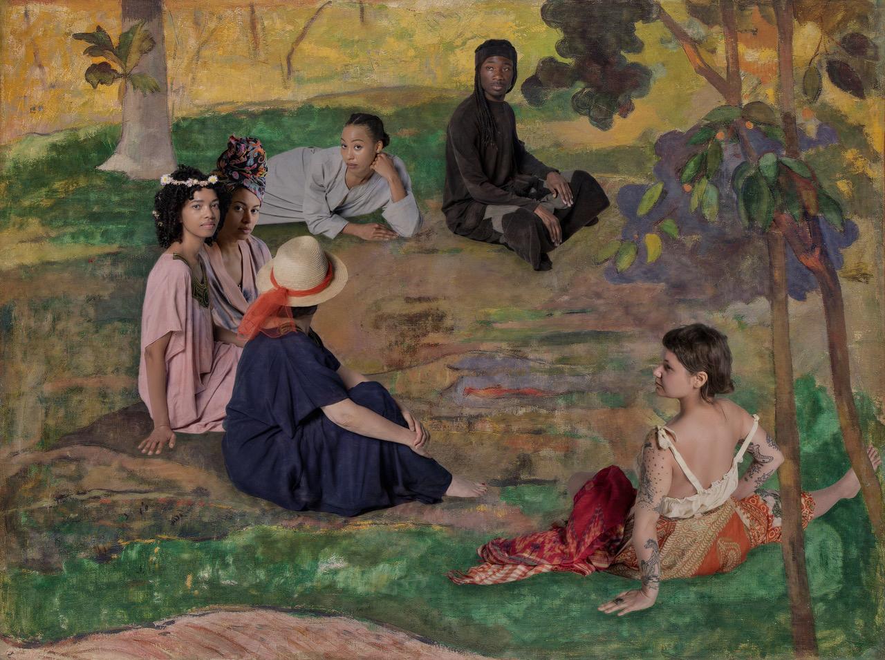 Ode an Gauguins Les Parau Parau (Gespräch) – Mixed Media Art von E2 - Kleinveld & Julien