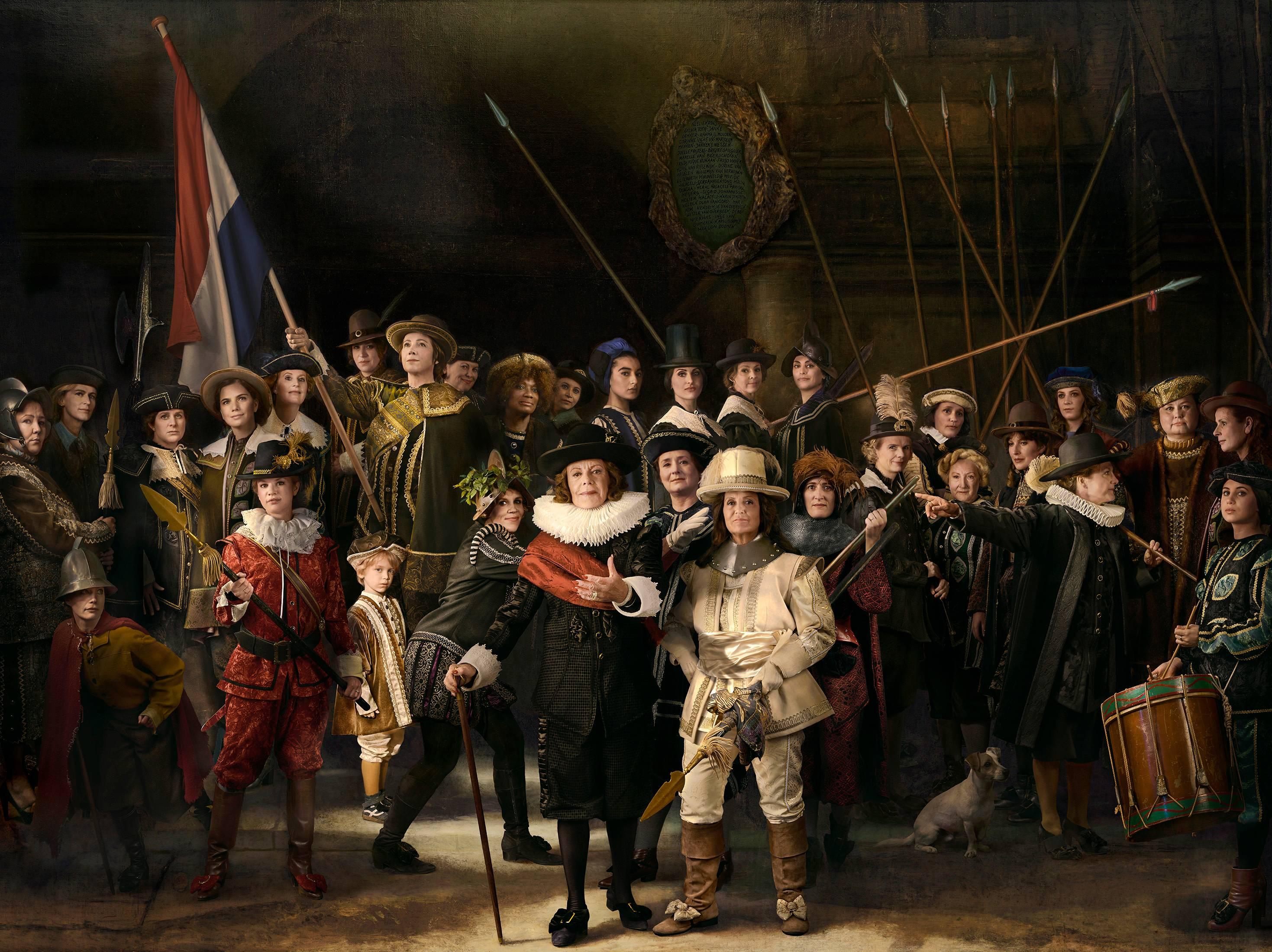 E2 - Kleinveld & Julien Figurative Photograph - Ode to Rembrandt's The Night Watch