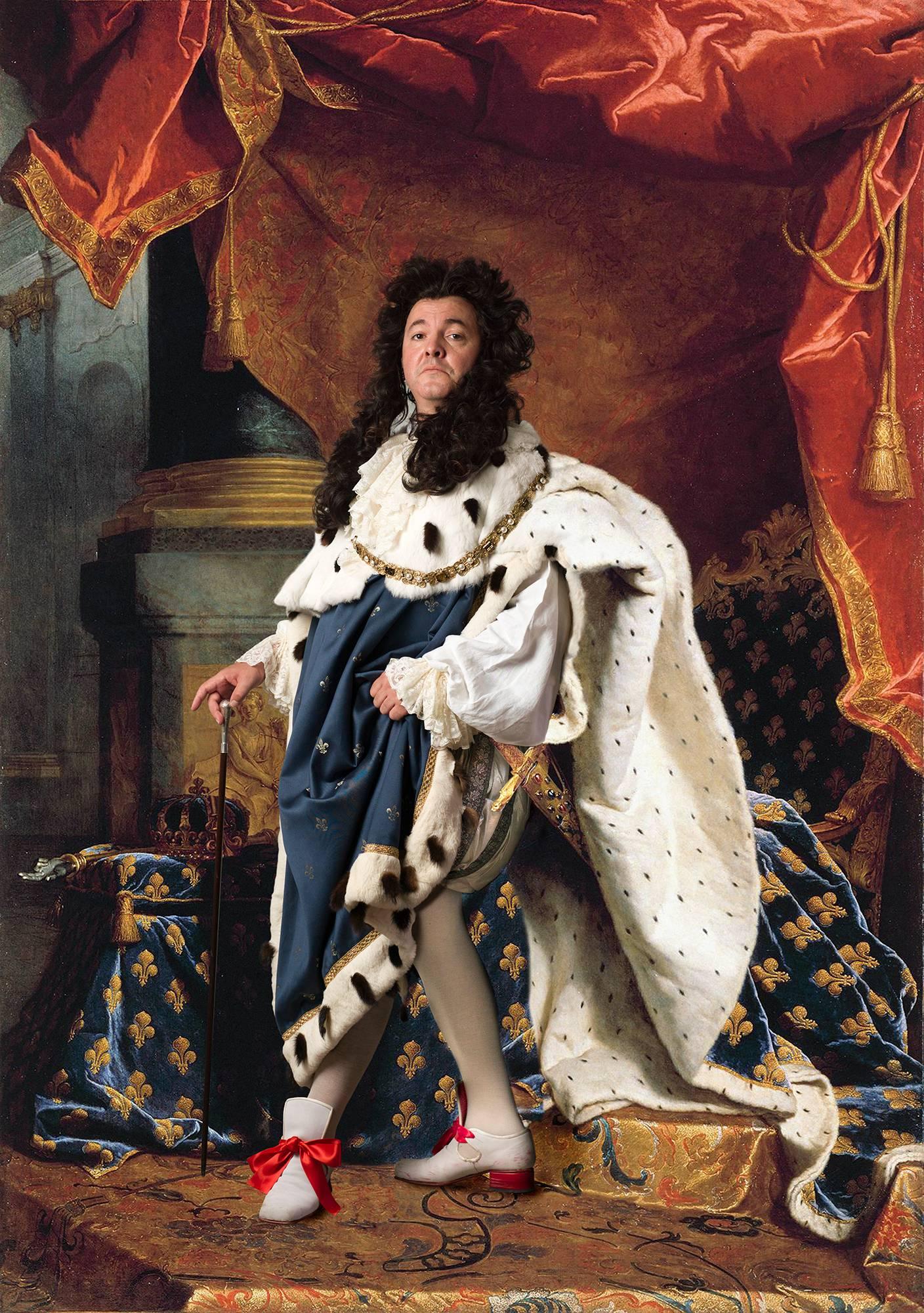 E2 - Kleinveld & Julien Figurative Print - Ode to Rigaud's Louis XIV