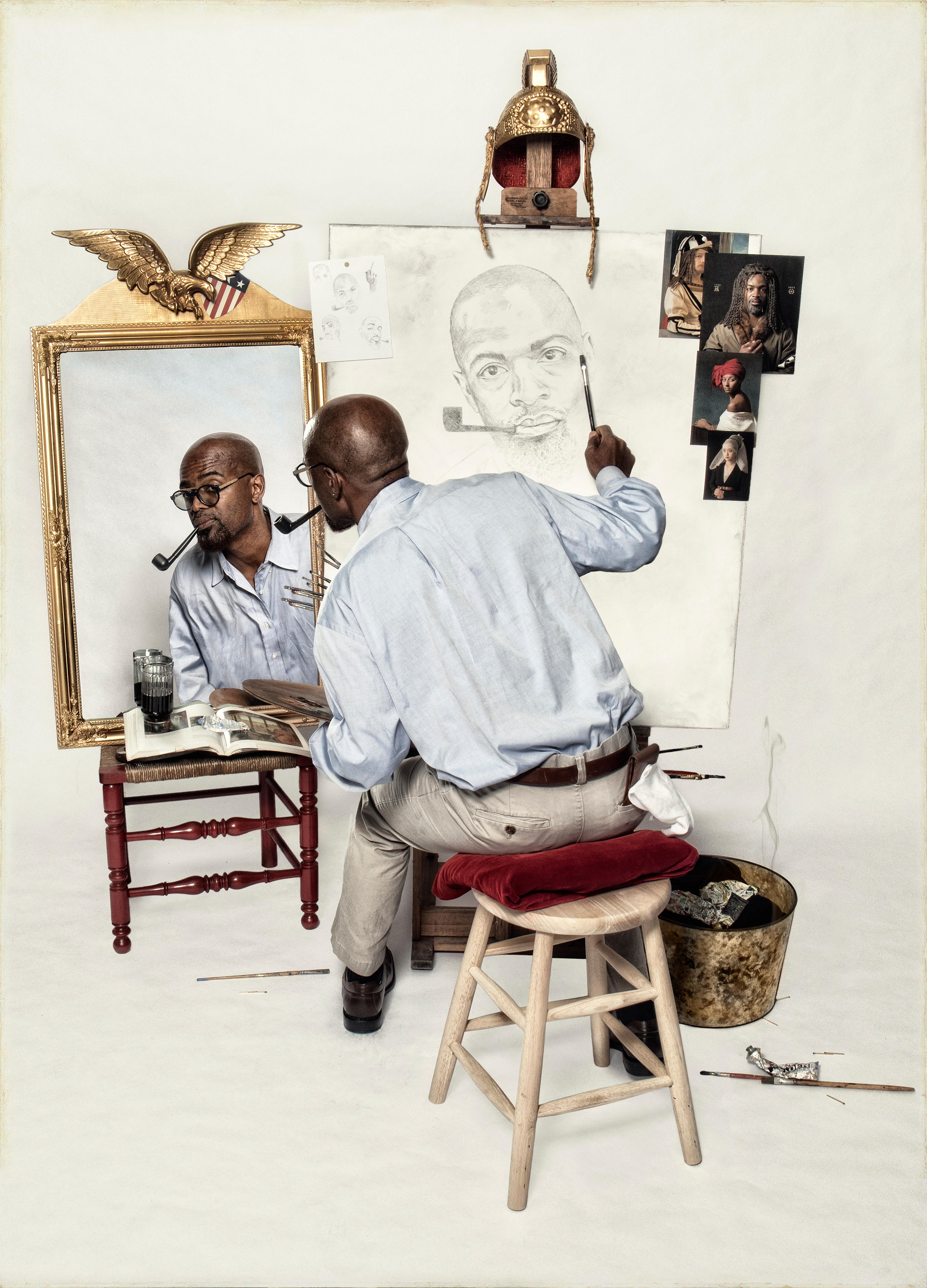 E2 - Kleinveld & Julien Portrait Photograph - Ode to Rockwell's Triple Self-Portrait
