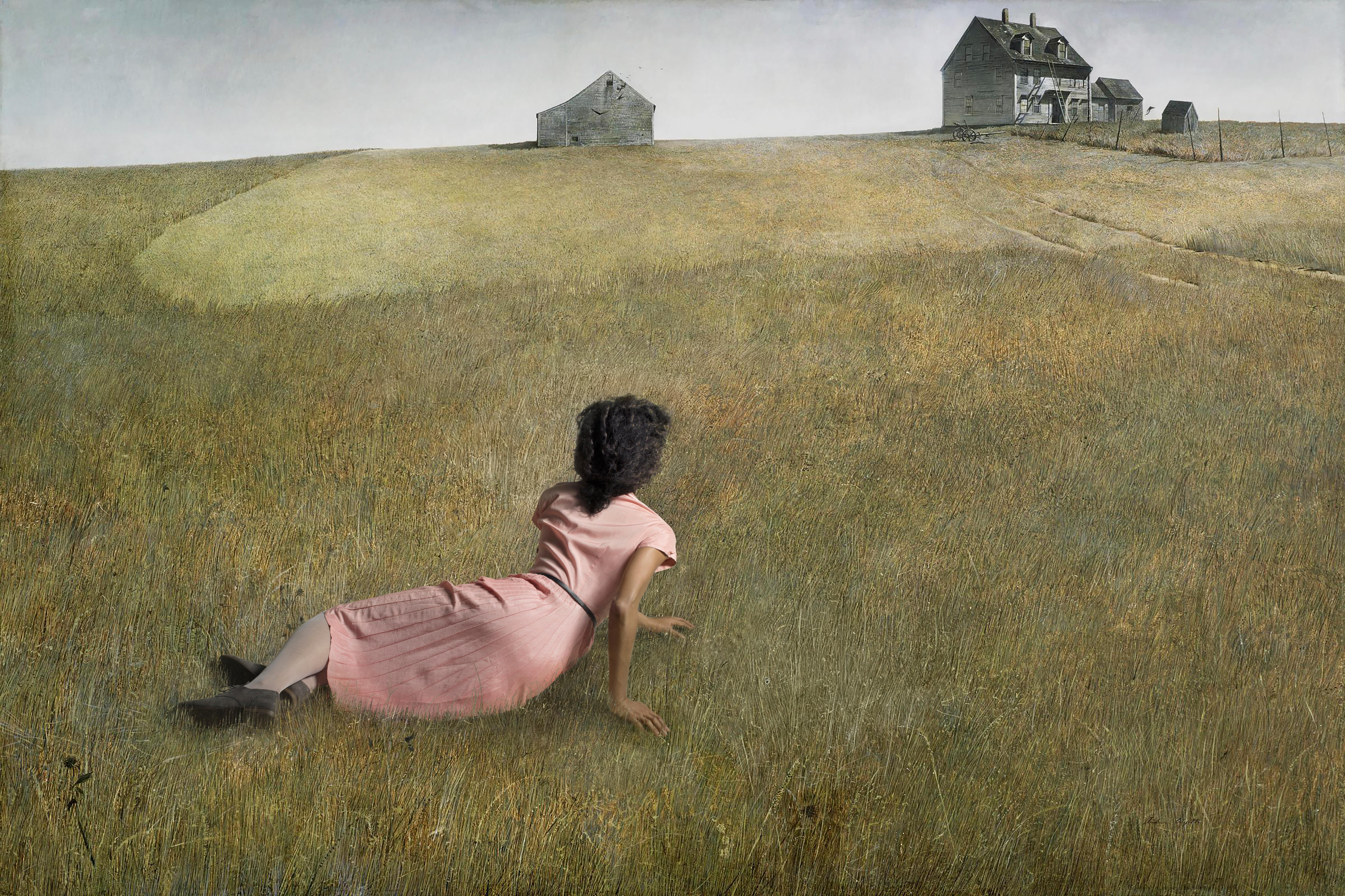 Ode an Wyeth's Christina's World – Mixed Media Art von E2 - Kleinveld & Julien